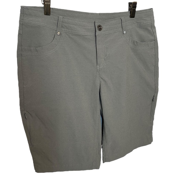 Kuhl Trekr Shorts Womens 12 Gray 8 Inch Hiking Outdoor Flat Front Hidden Cargo - Picture 3 of 11